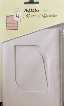 Kartenset Passepartout Ausschnitt Rechteck geschwungen, weiss